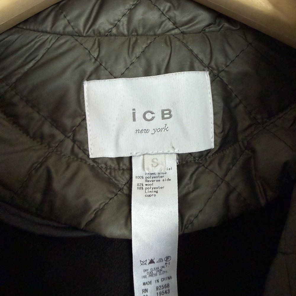 ICB New York women’s Quilted khaki hooded Oversized winter coat/jacket - Picture 3 of 12